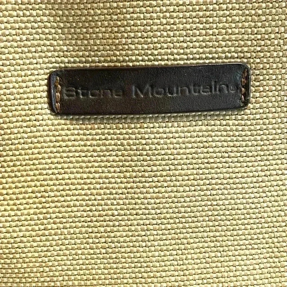 Stone Mountain Woven Straw Brown Leather Trim Handbag Small Purse Hand-held - Picture 6 of 15